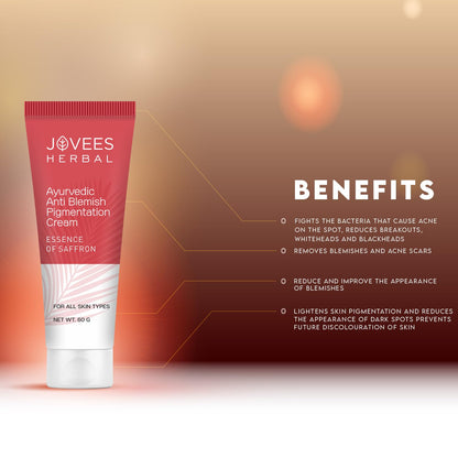 Jovees Herbal Anti Blemish Pigmentation Cream For Women/Men | Pigmentation and Blemish Removal | Clean and Clear Skin |100% Natural | Paraben and Alcohol Free | 60GM  from JOVEES