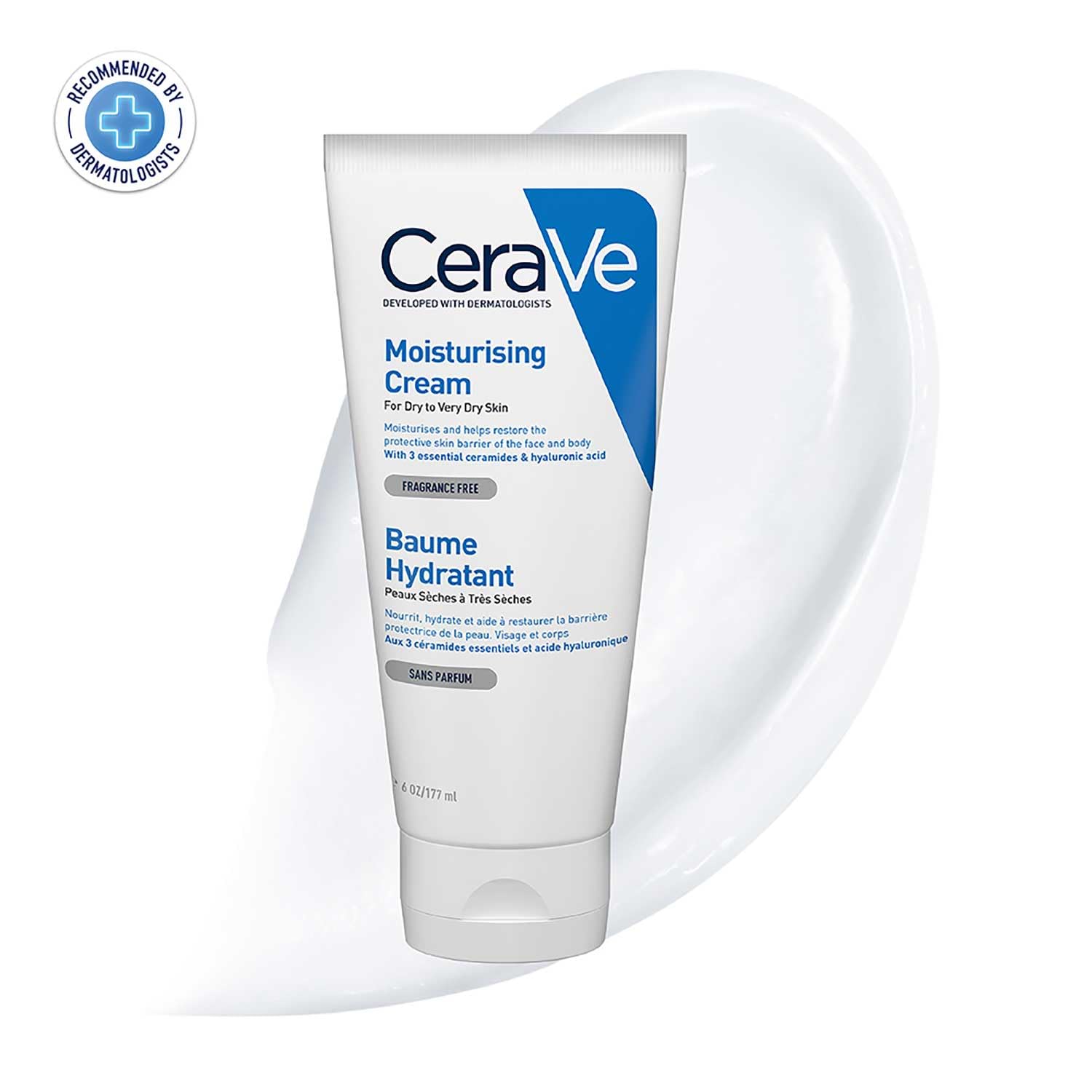 CeraVe Moisturizing Cream For Dry To Very Dry Skin (177ml) - Formulated with 3 Essential Ceramides And Hyaluronic Acid | Non-Comedogenic Moisturizer For Face and Body Face Cream from cerave