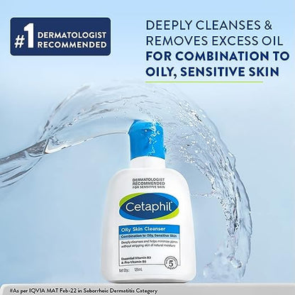 Cetaphil Oily Skin Cleanser , Daily Face Wash for Oily, Acne prone Skin , Gentle Foaming, 125ml cleanser from Cetaphil