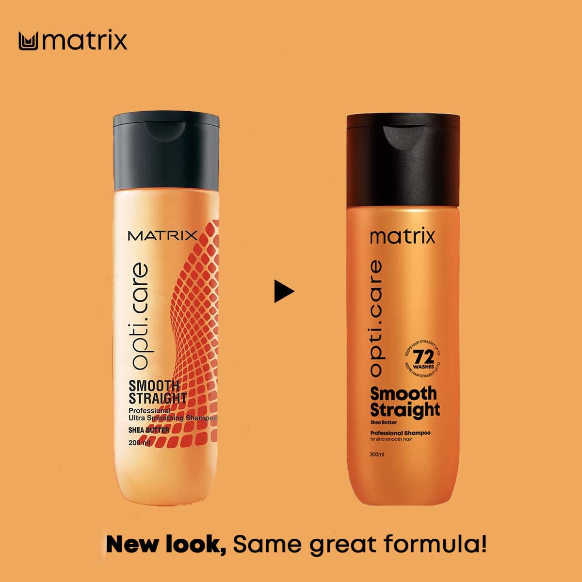 Matrix Opti.Care Professional Shampoo and Conditioner Combo for Salon Smooth Straight Hair | Control Frizzy Hair for up to 4 Days | With Shea Butter | No Added Parabens (200 ml + 98 g) shampoo and conditioner from Matrix