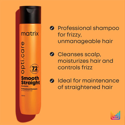 MATRIX Opti.Care Professional Shampoo for ANTI-FRIZZ Shampoo | For Salon Smooth, Straight hair | with Shea Butter (200ml)  from Matrix