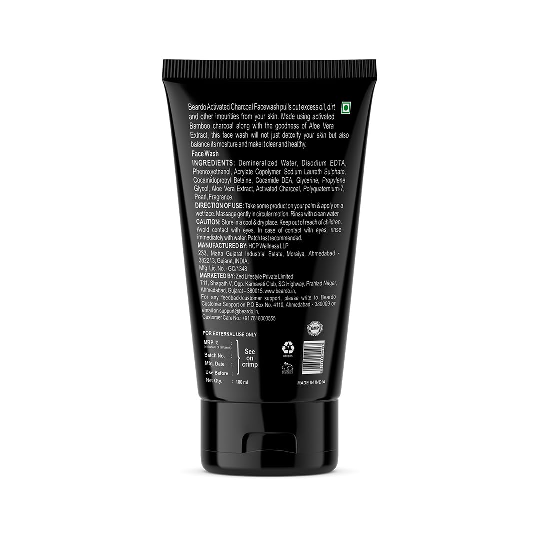 Beardo Activated Charcoal Face Wash (50ml) face Wash from beardo