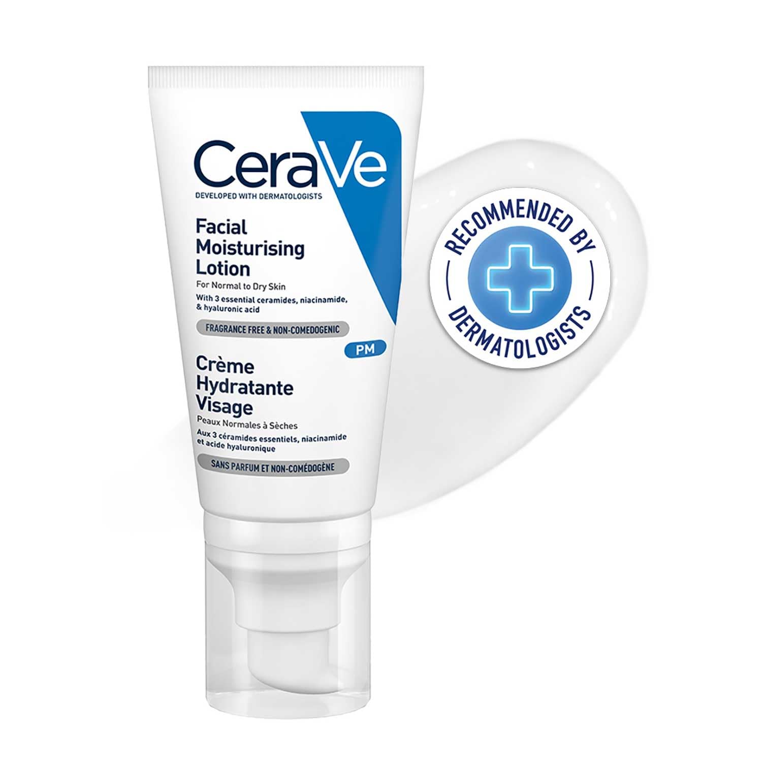 CeraVe PM Facial Moisturizing Lotion For Normal To Dry Skin (52ml) - Formulated With 3 Essential Ceramides, Niacinamide And Hyaluronic Acid | Ultra Lightweight Night Cream Moisturizer from cerave