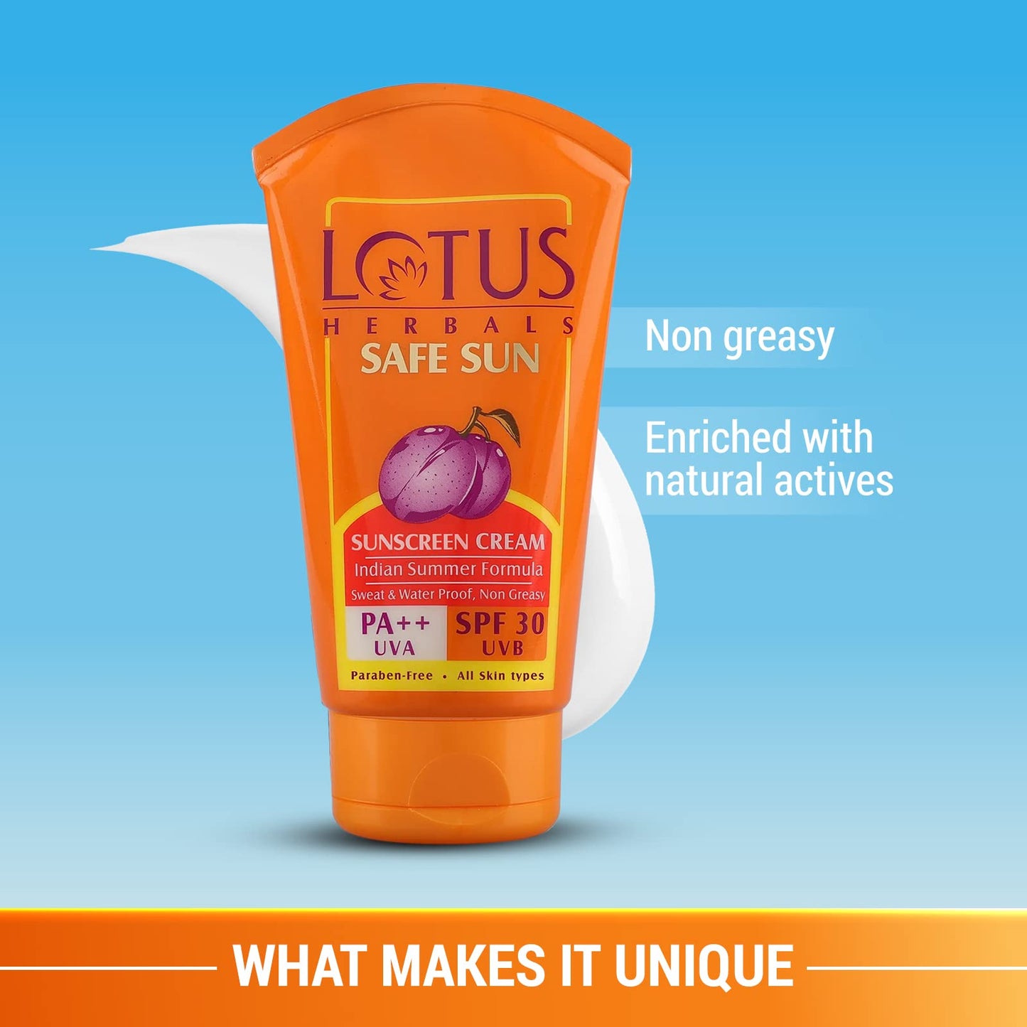 Lotus Herbals Safe Sun Sunblock Spf 30 Pa++| Sweat & Waterproof| Paraben-Free | Non-greasy | For all skin types |100g  from Lotus