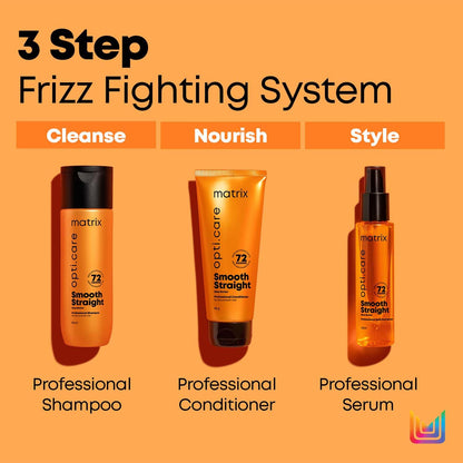 Matrix Opti.Care Professional Shampoo and Conditioner Combo for Salon Smooth Straight Hair | Control Frizzy Hair for up to 4 Days | With Shea Butter | No Added Parabens (200 ml + 98 g) shampoo and conditioner from Matrix