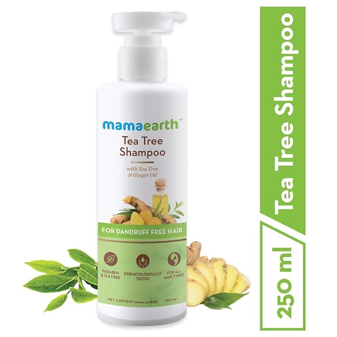 Mamaearth Tea Tree Anti Dandruff Shampoo, With Tea Tree & Ginger Oil, 250ml Shampoo from mamaearth