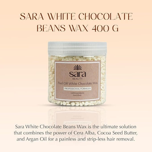 SARA Professional Peel Off White Chocolate Bean Wax | Perfect For Face & Body,400gm body wax from SARA BEAUTY