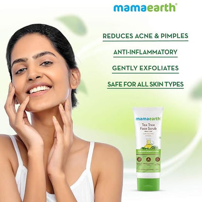 Mamaearth Tea Tree Face Scrub with Tea Tree and Neem for Skin Purification - 100g Face Scrub from mamaearth