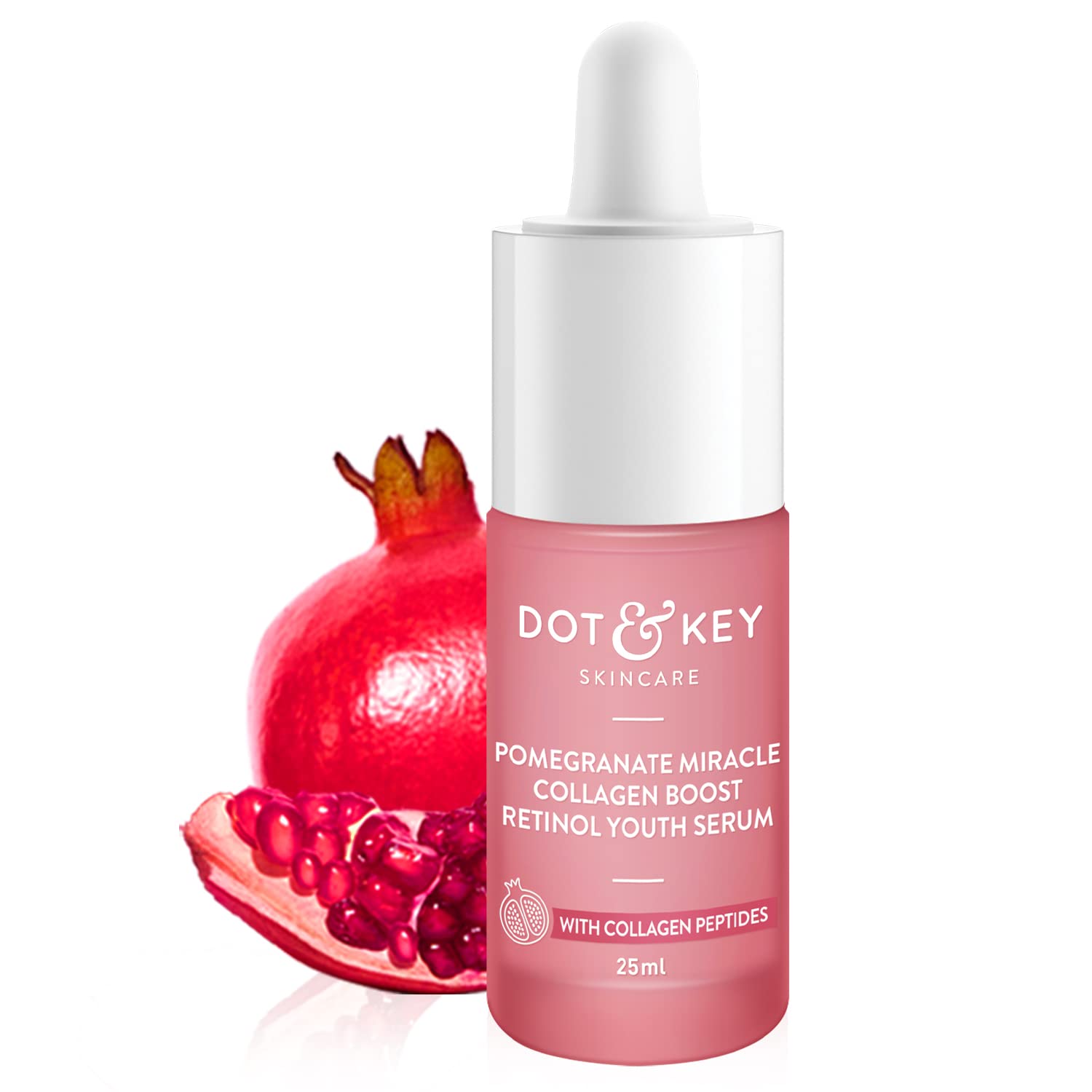 Dot & Key 0.9% Retinol Serum for Face with Pomegranate | Anti Aging Serum |Reduces Fine Lines & Wrinkles |Boosts Collagen |For Mature, Combination & Dry Skin |With Peptides & Vitamin E Infused | 25ml Face serum from dot & key