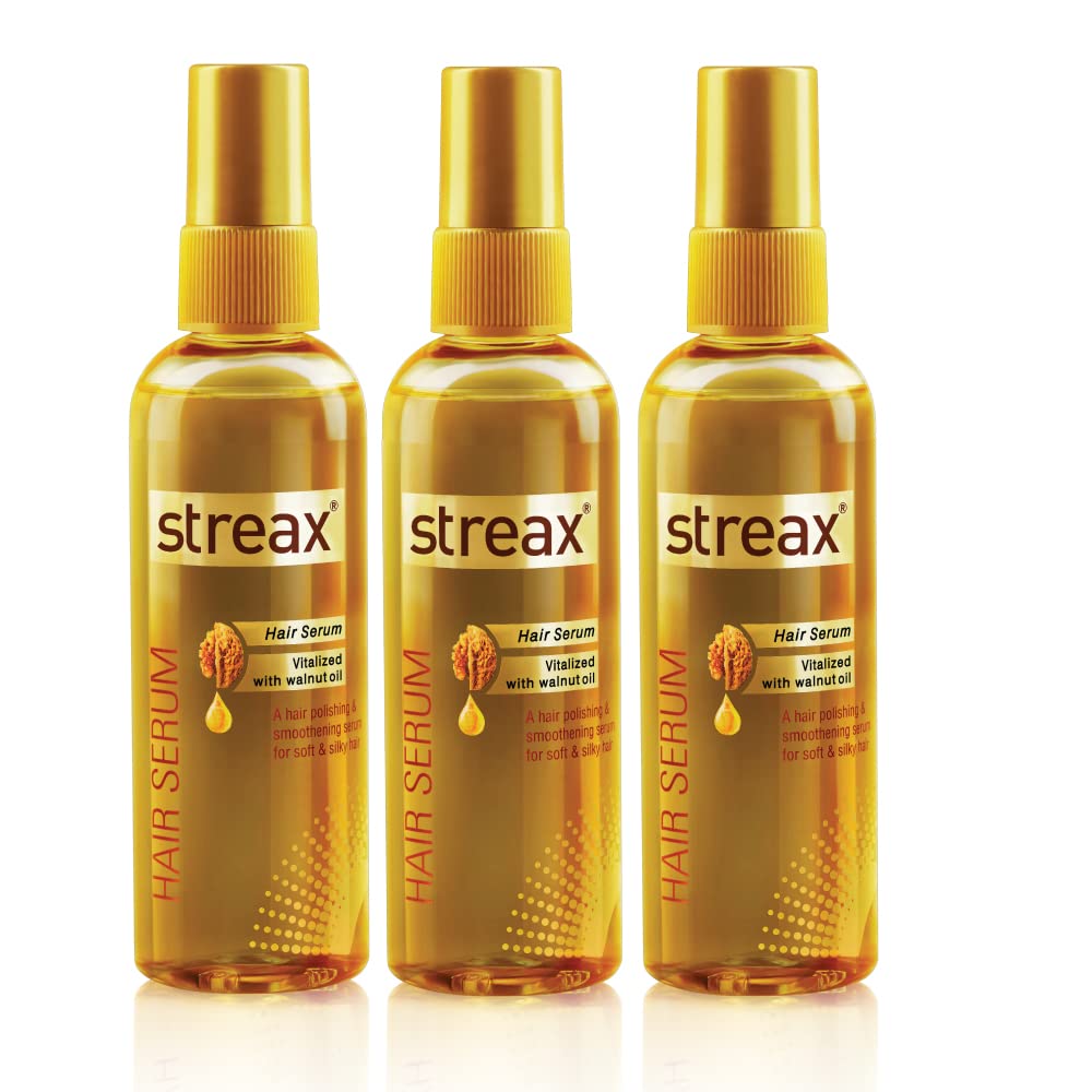 Streax Hair Serum-200 ml Vitalized with Walnut Oil, For Hair Smoothening & Shine, For Dry & Frizzy Hair  from Streax