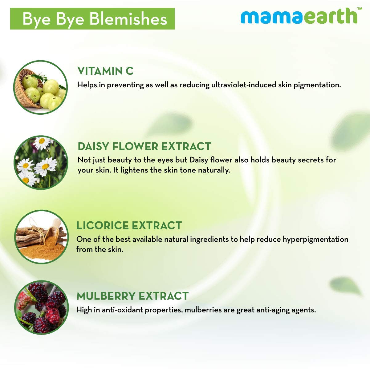 Mamaearth Bye Bye Blemishes Face Cream, For Pigmentation & Blemish Removal, With Mulberry Extract & Vitamin C - 30ml  from Mamaearth