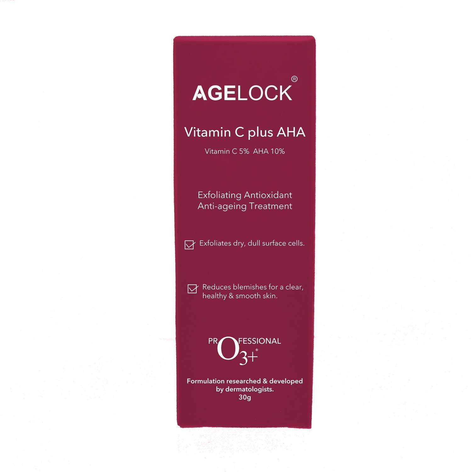 O3+ Agelock Vitamin C AHA Serum For Face Exfoliating, Antioxidant, Anti-Ageing, Blemish-Free & Youthful Skin, 30G  from O3+