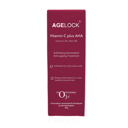 O3+ Agelock Vitamin C AHA Serum For Face Exfoliating, Antioxidant, Anti-Ageing, Blemish-Free & Youthful Skin, 30G  from O3+
