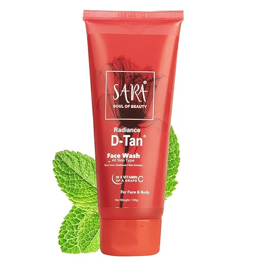 SARA D-TAN® Face Wash | Perfect For deep Cleansing and Glowing skin | De-Tan Ideal For All skin Type, 100gm Face Scrub from SARA BEAUTY