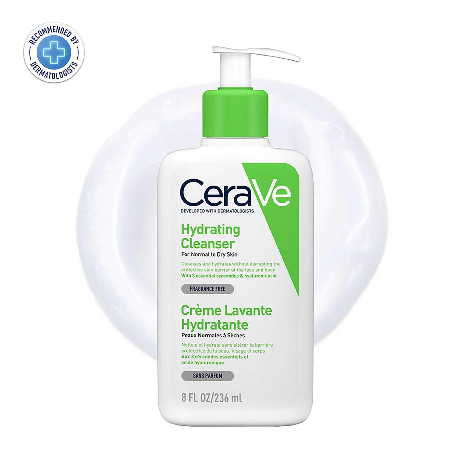 CeraVe Hydrating Cleanser For Normal To Dry Skin (236ml) - Non-Foaming Face Wash with Hyaluronic Acid And Ceramides | Non-Comedogenic, Non-Irritating And Fragrance-Free Cleanser Moisturizer from cerave