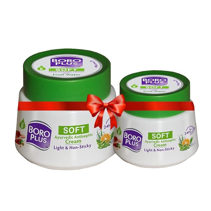Boroplus Combo Pack of Soft Ayurvedic Antiseptic Cream 100ml and Soft Ayurvedic Antiseptic Cream 200ml Face Cream from boroplus