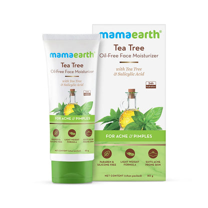 Mamaearth Tea Tree Oil-Free Moisturizer For Face For Oily Skin With Tea Tree & Salicylic Acid For Acne & Pimples 80g  from Mamaearth