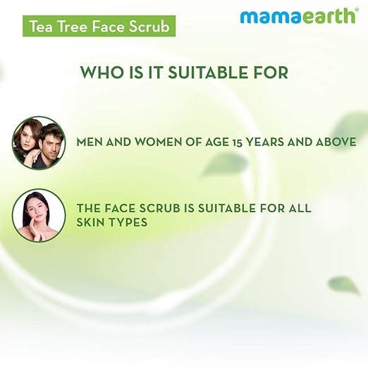 Mamaearth Tea Tree Face Scrub with Tea Tree and Neem for Skin Purification - 100g Face Scrub from mamaearth