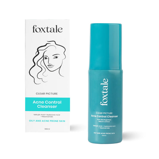 Foxtale 2% Salicylic Acid Face Wash for Oily & Acne Prone Skin with Niacinamide, Hyaluronic Acid | Anti Acne Cleanser for Oil Control | Reduces Pimples and Breakouts | Men & Women- 100 ml  from FoxTale