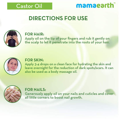 Mamaearth 100% Pure Castor Oil, Cold Pressed, To Support Hair Growth, Good Skin And Strong Nails, 150 Ml  from Mamaearth