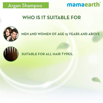 Mamaearth Argan & Apple Cider Vinegar Shampoo For Dry & Frizzy Hair, with Argan & Apple Cider Vinegar for Frizz-Free & Stronger Hair 250 ml Shampoo from mamaearth