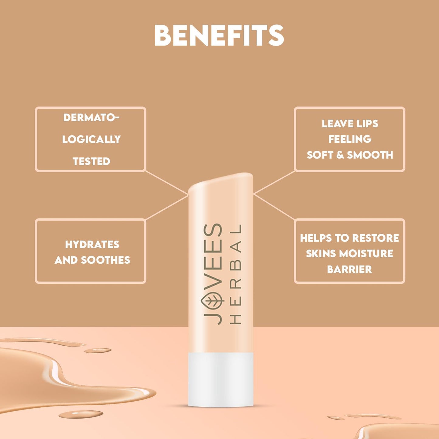 Jovees Herbal Vitamin E Lip Balm with SPF 15 | 24 Hour Hydration | Rejuvenates Dry and Chapped Lips | Gives Soft and Supple Lips 5g  from JOVEES