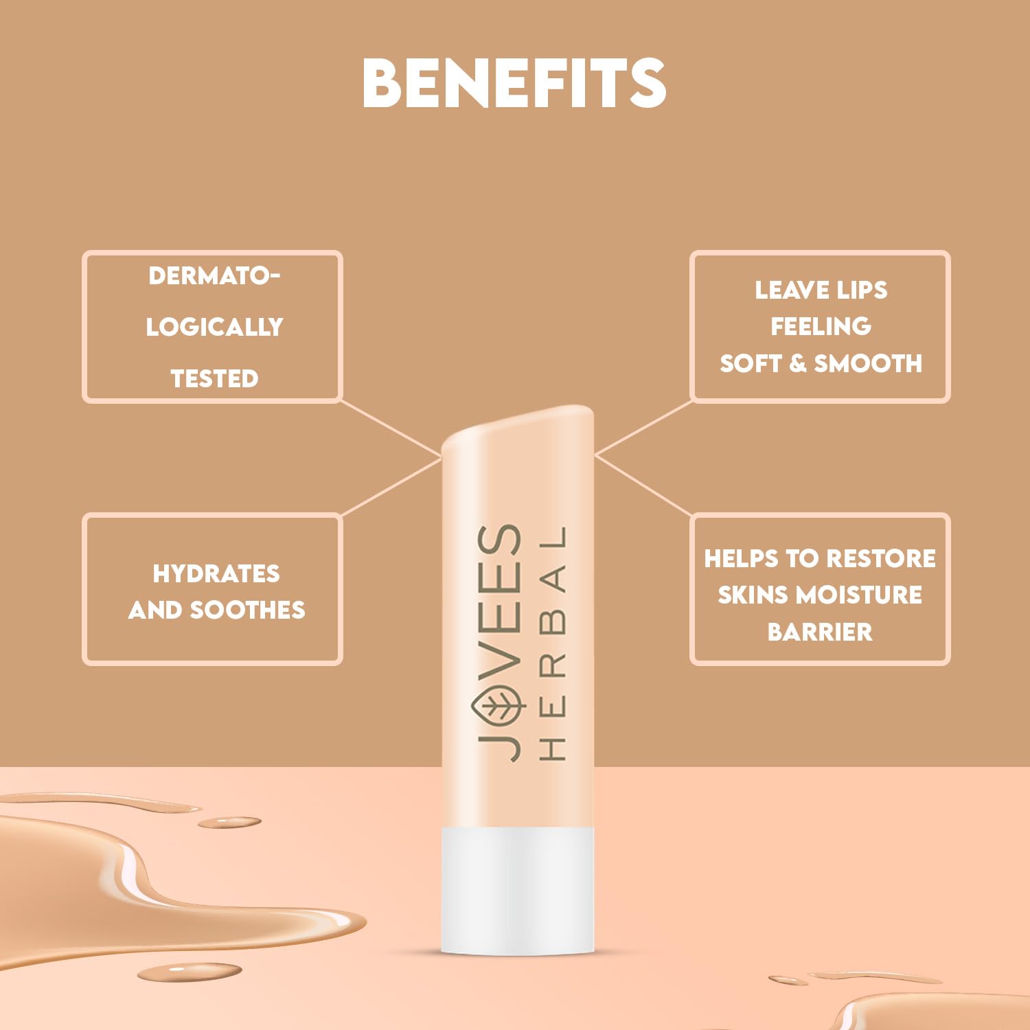 Jovees Herbal Vitamin E Lip Balm with SPF 15 | 24 Hour Hydration | Rejuvenates Dry and Chapped Lips | Gives Soft and Supple Lips 5g  from JOVEES