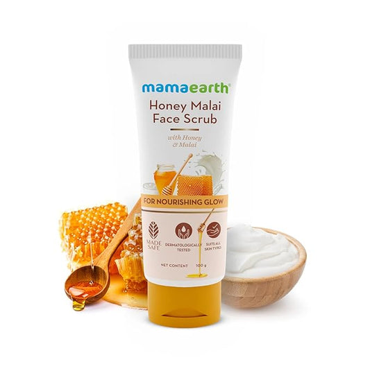 Mamaearth Honey Malai Face Scrub with Honey & Malai for Nourishing Glow - 100 g Face Scrub from mamaearth