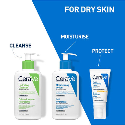 CeraVe Moisturizing Lotion For Dry Skin (236ml) - Formulated With 3 Essential Ceramides And Hyaluronic Acid | Non-Comedogenic, Oil Free And Fragrance-Free Body Lotion Moisturizer from cerave