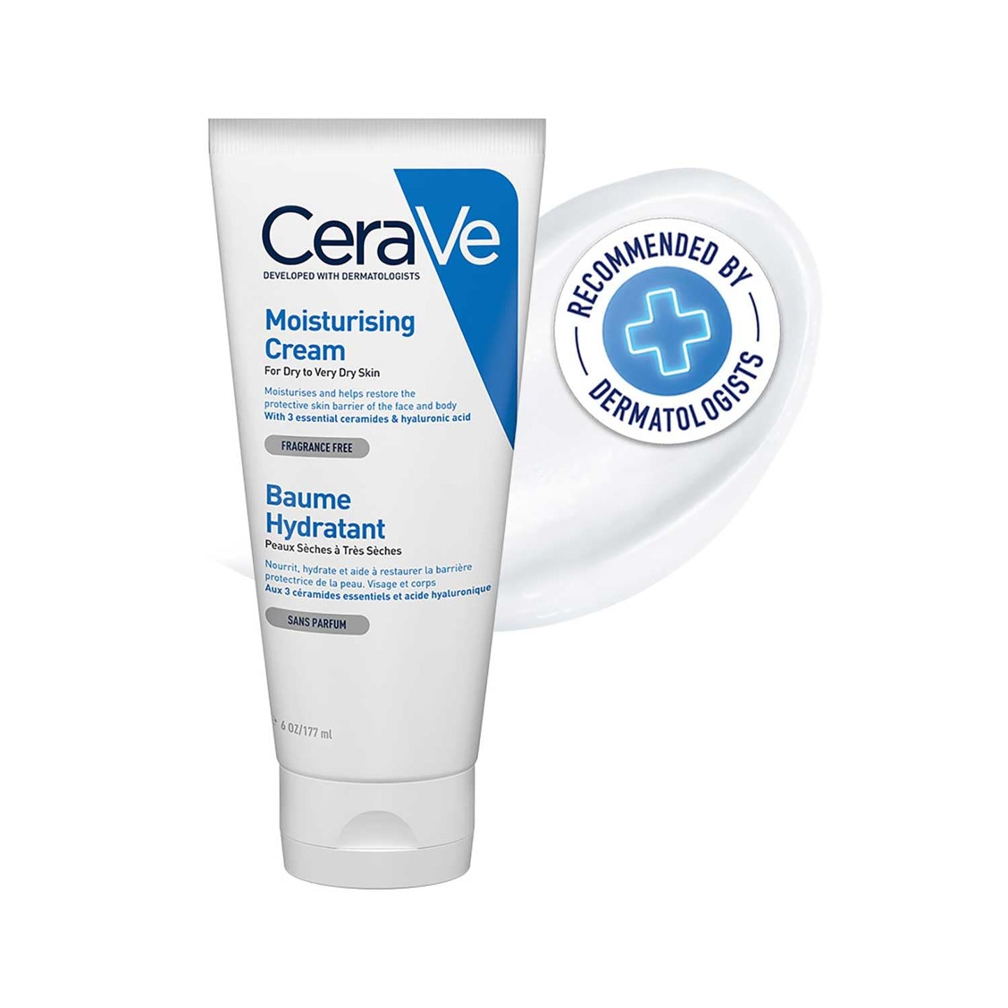 CeraVe Moisturizing Cream For Dry To Very Dry Skin (177ml) - Formulated with 3 Essential Ceramides And Hyaluronic Acid | Non-Comedogenic Moisturizer For Face and Body Face Cream from cerave