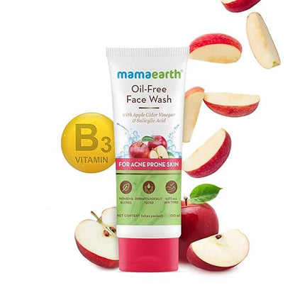 Mamaearth Oil Free Face Wash For Oily Skin, With Apple Cider Vinegar & Salicylic Acid For Acne-Prone Skin 100 Ml face Wash from mamaearth