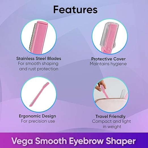 Vega Eyebrow Shaper Set, Pink, 26 g Eyebrow Shaper from vega