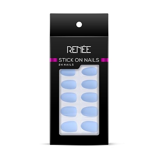 RENEE Stick On Nails - MTN 03-24 Reusable Artificial Fake Nail Set- Lightweight & Long Lasting- Easy To Use- Quick Fix For Festivals & Special Occasions nail from Renee