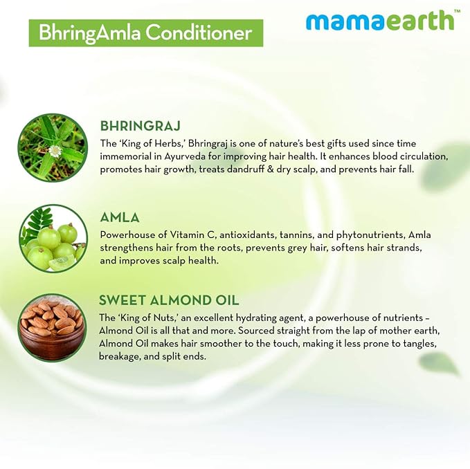 Mamaearth BhringAmla Conditioner for hair fall with Bhringraj & Amla for Intense Hair Treatment – 250ml conditioner from mamaearth