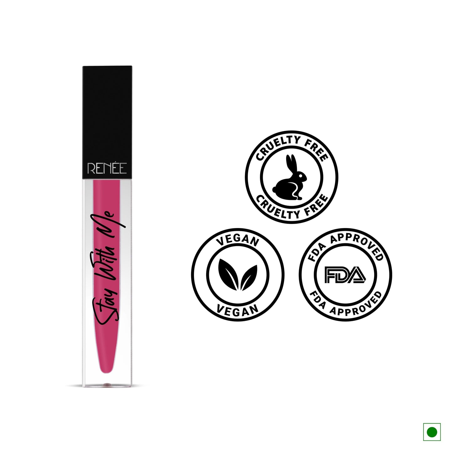 RENEE Stay With Me Matte Lip Color - Rule Of Raspberry 5ml| Long lasting, Light Weight & Non Transfer Formula| Water & Smudge Proof  from RENEE