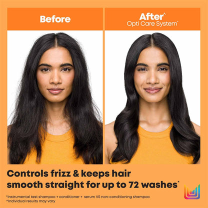 Matrix Opti.Care Professional Shampoo and Conditioner Combo for Salon Smooth Straight Hair | Control Frizzy Hair for up to 4 Days | With Shea Butter | No Added Parabens (200 ml + 98 g) shampoo and conditioner from Matrix