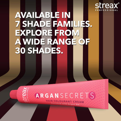 Streax Professional Argan Secrets Permanent Hair Colourant Cream - Soft Black 2 (Enriched with Argan Oil) For All hair types ; 90 gm  from Streax Professional