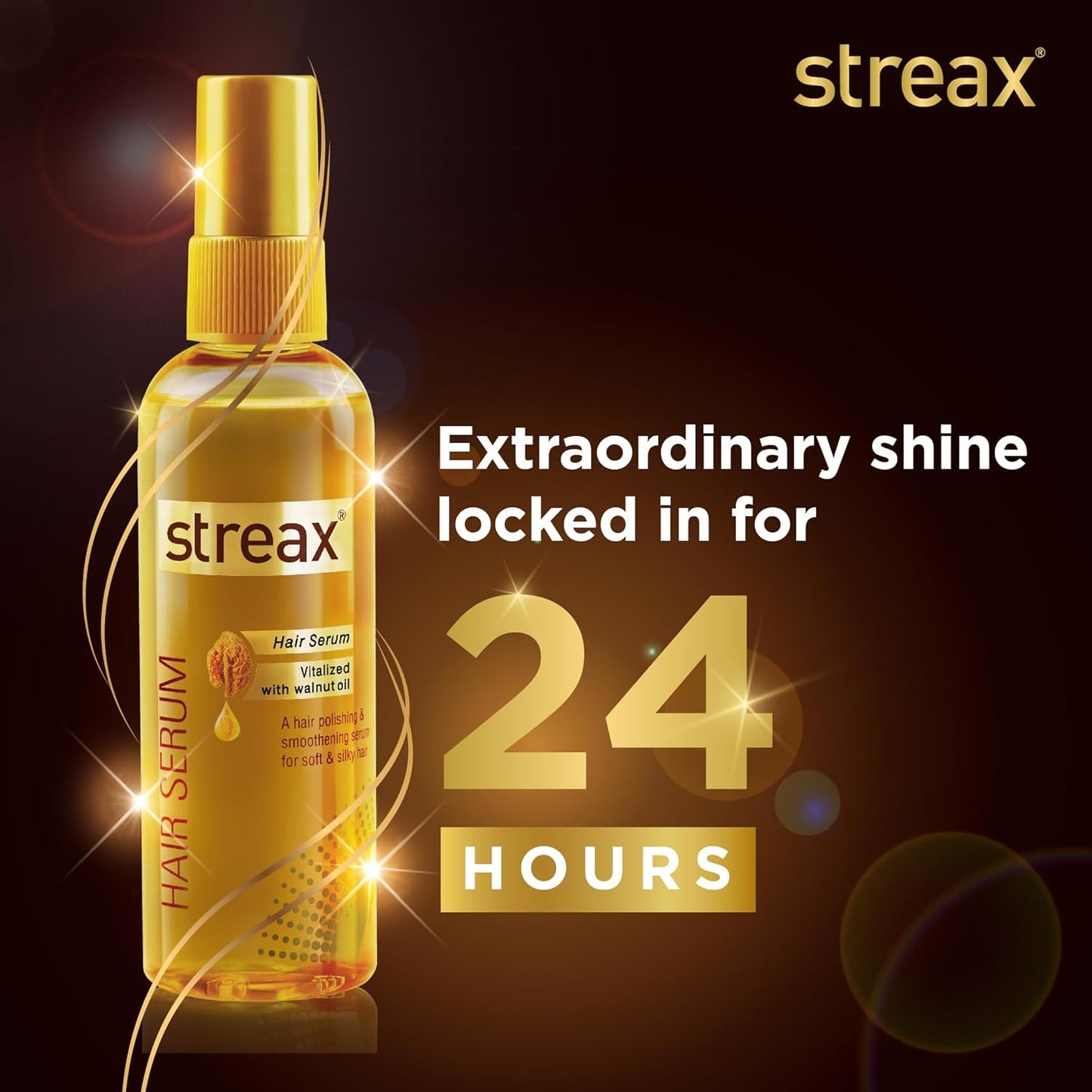 Streax Hair Serum-200 ml Vitalized with Walnut Oil, For Hair Smoothening & Shine, For Dry & Frizzy Hair  from Streax