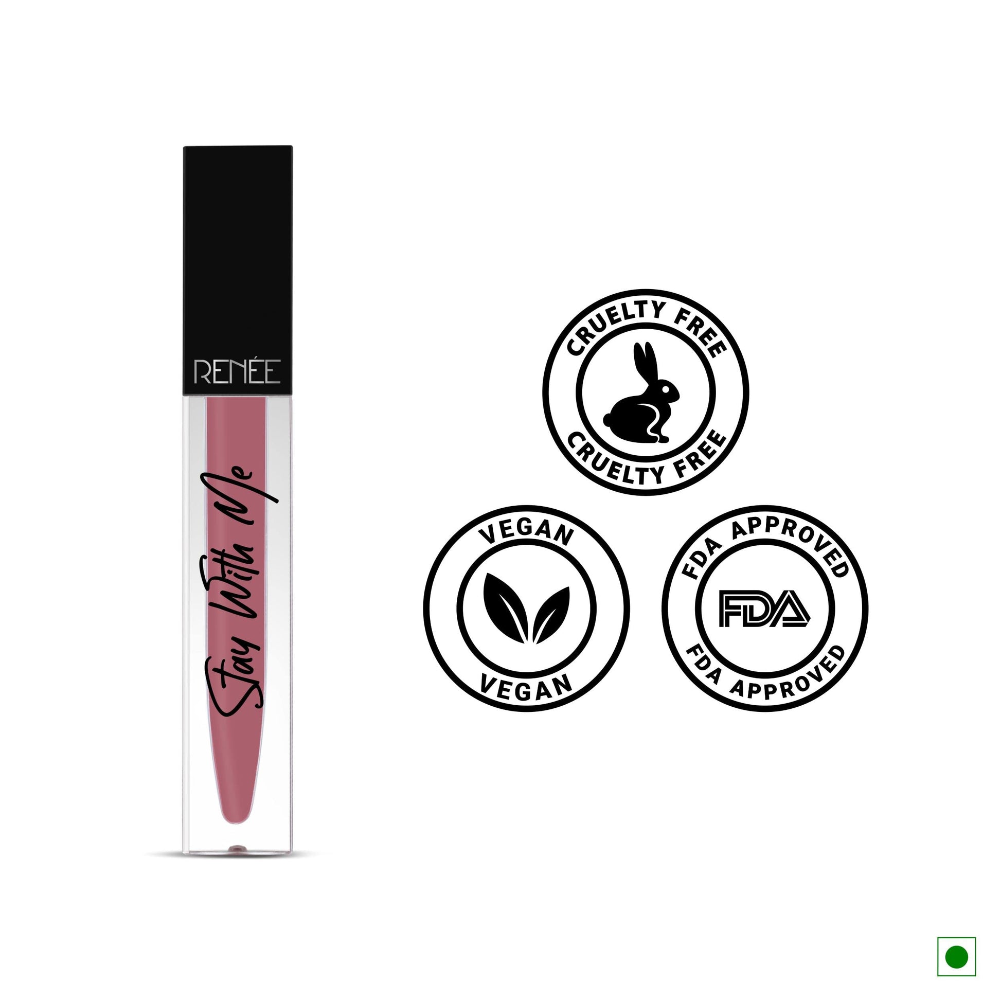 RENEE Stay With Me Matte Lip Color, Long Lasting, Non Transfer, Water & Smudge Proof, Light Weight Liquid Lipstick, Awe for Mauve, 5ml  from RENEE