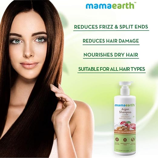 Mamaearth Argan & Apple Cider Vinegar Shampoo For Dry & Frizzy Hair, with Argan & Apple Cider Vinegar for Frizz-Free & Stronger Hair 250 ml Shampoo from mamaearth