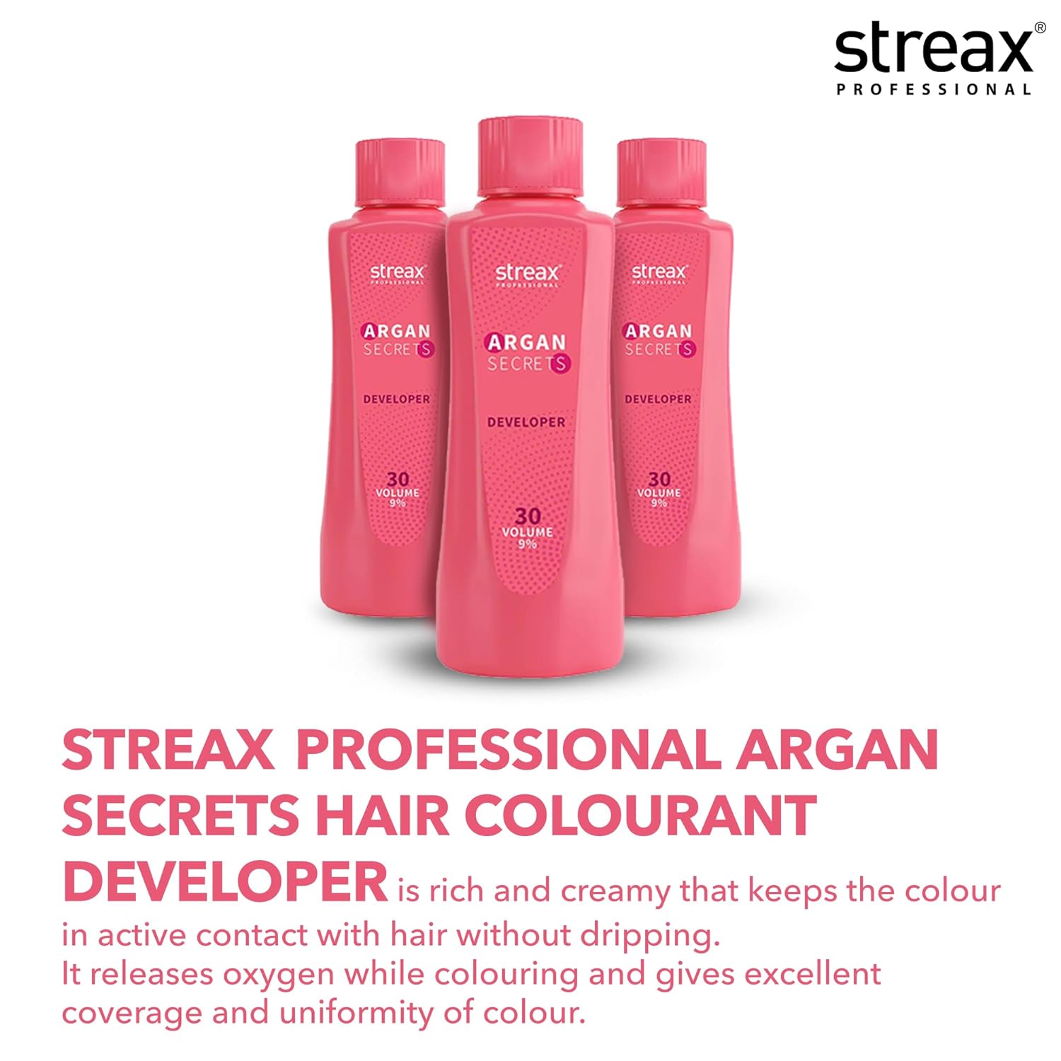 Streax Professional Argan Secret Hair Colourant Developer, Cream Developer for Rich Hair Colour, 20 Volume (6%), 250ml  from Streax
