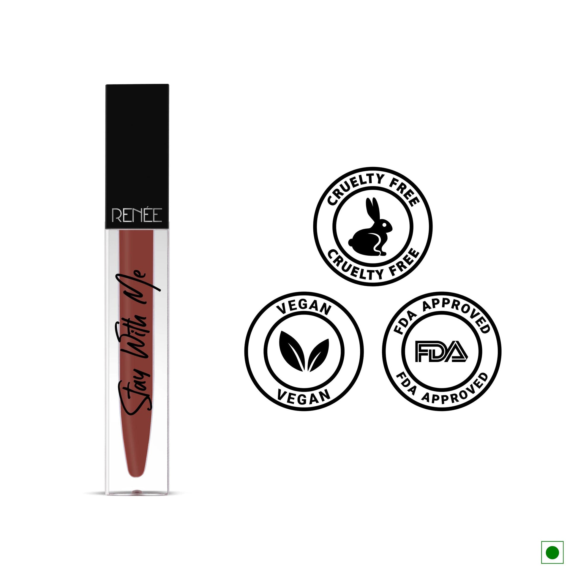 RENEE Stay With Me Matte Lip Color, Long Lasting, Non Transfer, Water & Smudge Proof, Light Weight Liquid Lipstick, Play of Clay, 5ml  from RENEE