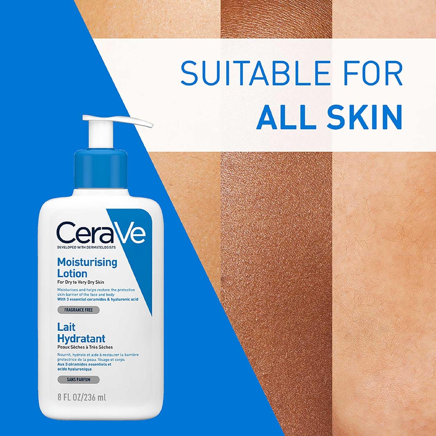 CeraVe Moisturizing Lotion For Dry Skin (236ml) - Formulated With 3 Essential Ceramides And Hyaluronic Acid | Non-Comedogenic, Oil Free And Fragrance-Free Body Lotion Moisturizer from cerave