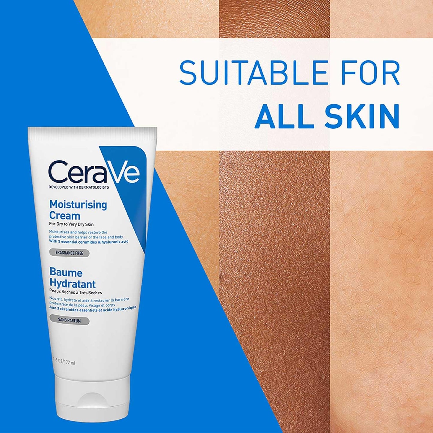 CeraVe Moisturizing Cream For Dry To Very Dry Skin (177ml) - Formulated with 3 Essential Ceramides And Hyaluronic Acid | Non-Comedogenic Moisturizer For Face and Body Face Cream from cerave