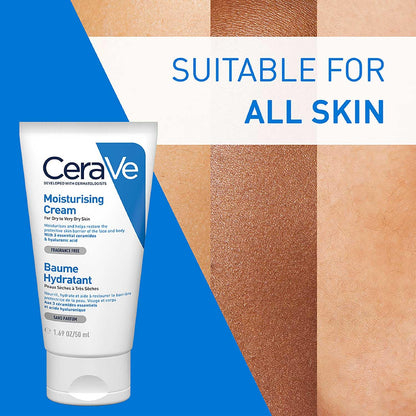 CeraVe Moisturizing Cream For Dry To Very Dry Skin (50ml) - Formulated with 3 Essential Ceramides And Hyaluronic Acid | Non-Comedogenic Moisturizer For Face and Body Face Cream from cerave