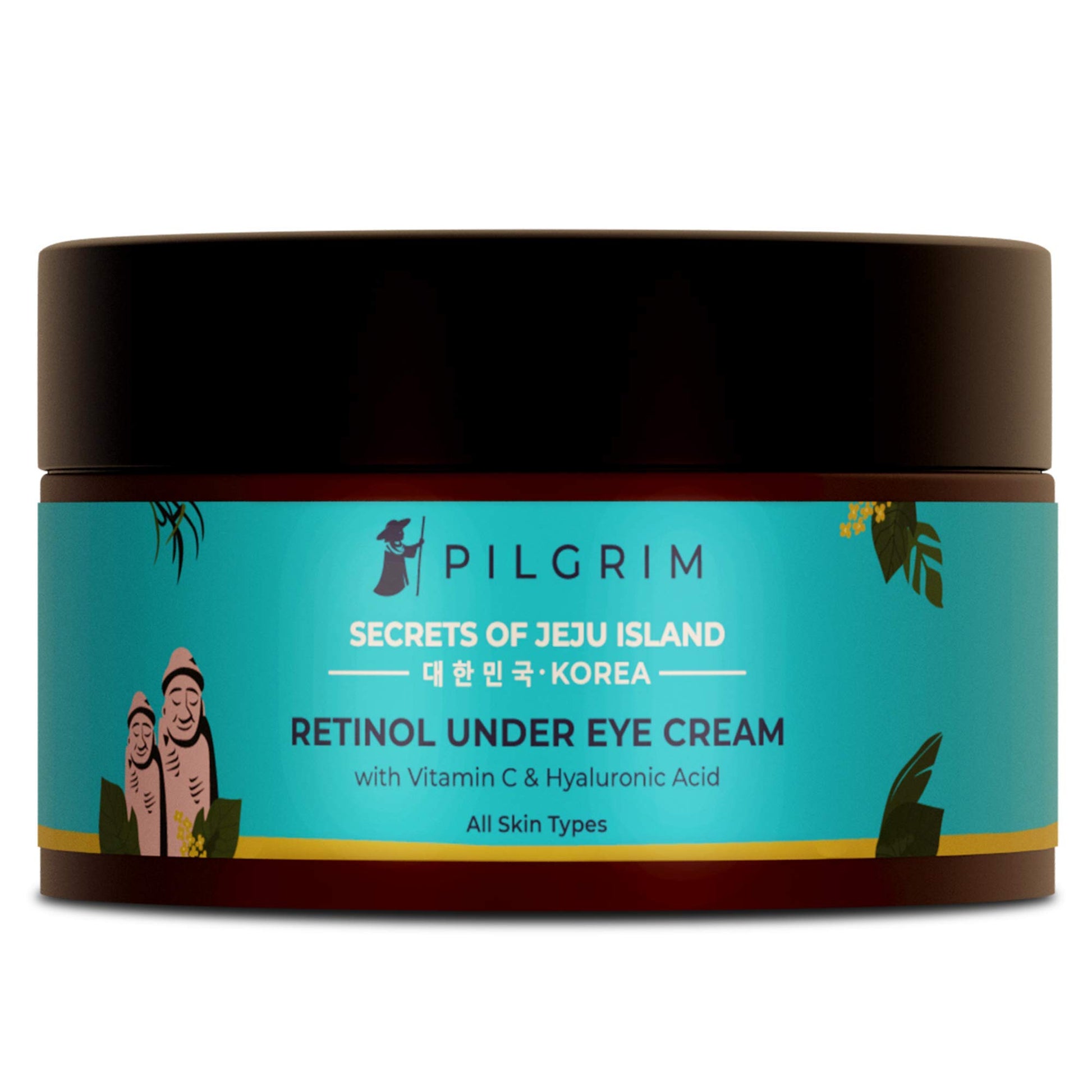 Pilgrim Korean Retinol Under Eye Cream for dark circles, Puffiness & Fine Lines with Vitamin C & Hyaluronic Acid | Women & Men Skin care | 30g eye serum from Pilgrim