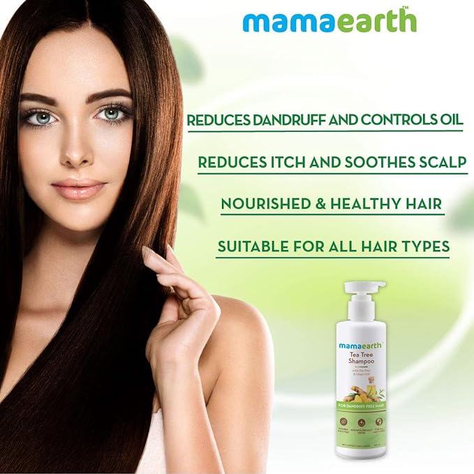 Mamaearth Tea Tree Anti Dandruff Shampoo, With Tea Tree & Ginger Oil, 250ml Shampoo from mamaearth