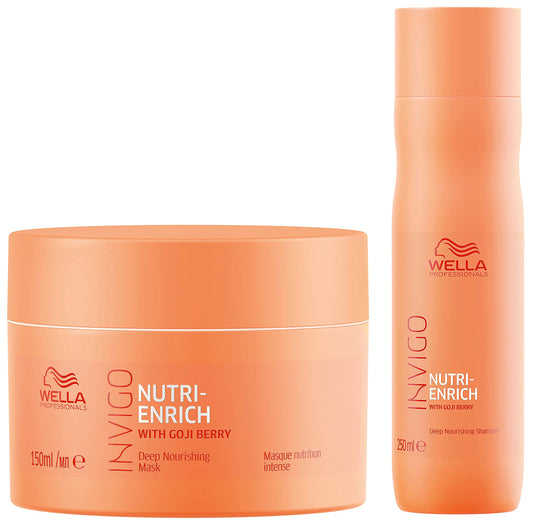 WELLA Professionals Invigo Nutri Enrich Deep Nourishing Mask (For Dry And Damaged Hair) 150 Ml And Shampoo (For Dry And Damaged Hair) 250 Ml Combo,2 Count  from WELLA