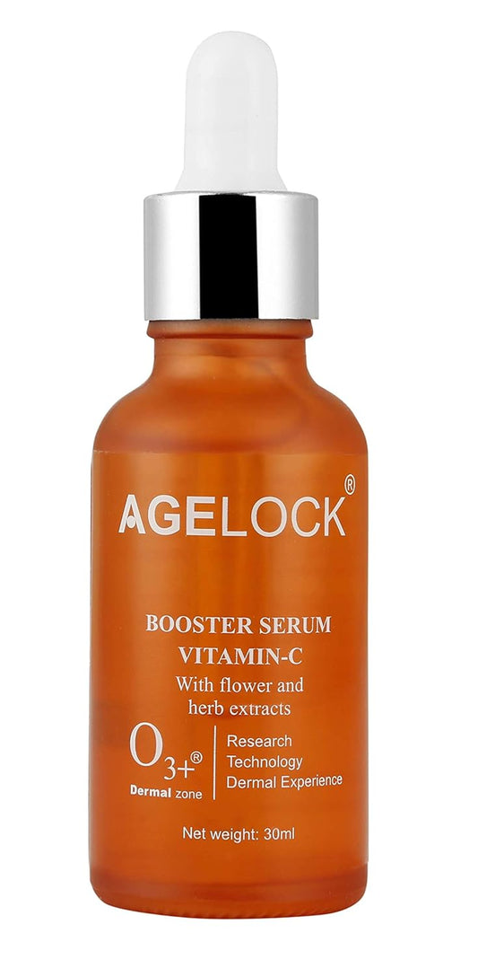O3+ Agelock Vitamin C Booster Serum Facial Antioxidant for Sun Damage Repair & Even Skin Tone Enriched with Orange Peel, 30gm Moisturizer from O3+
