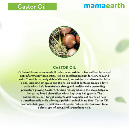 Mamaearth 100% Pure Castor Oil, Cold Pressed, To Support Hair Growth, Good Skin And Strong Nails, 150 Ml  from Mamaearth